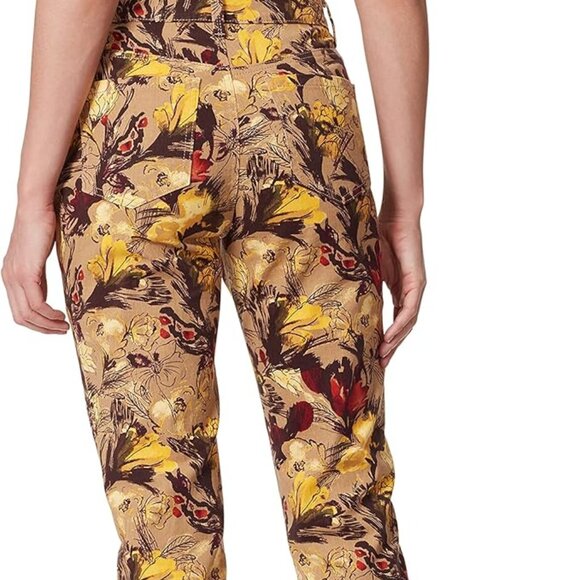 Gloria Vanderbilt Amanda Tapered Jean, Size 10, Buckskin Painterly Florets - Picture 1 of 4